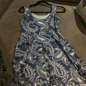 Paisley Blue and White Kids Dress